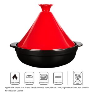 Xgxoz Ceramic Tagine Cooking Pot Cookware with Ceramic Lid, Finest Cookware Enameled Cooking Pot