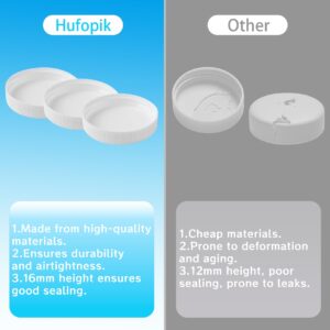 Hufopik Threaded/Screw-On Caps for 3 and 5 Gallon Water Bottle Jugs (6 pk) (53mm, White)