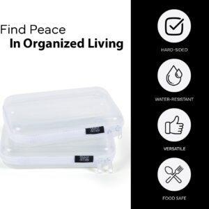 Peace & Tidy Hard-Sided Storage Case, Clear & White