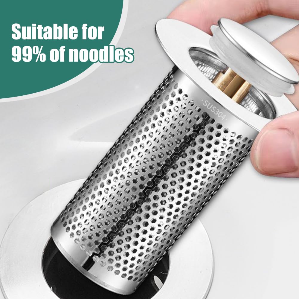 Bathroom Sink Stopper Hair Catcher, 2024 New Bathroom Sink Drain Strainer, Pop Up Drain Strainer with Removable Filter Basket Hair Catcher, Universal Strainer for Bathroom Kitchen (1.96*1.29in 2PCS)