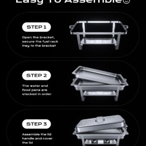 Chafing Dishes for Buffet 2 Pack, [Ultrasonic Mirror Polishing] Chafing Dish Buffet Set 9QT, [Rolled Edge Finger Protection] Buffet Servers and Warmers for Any Party, Wedding, Birthday and Hotel