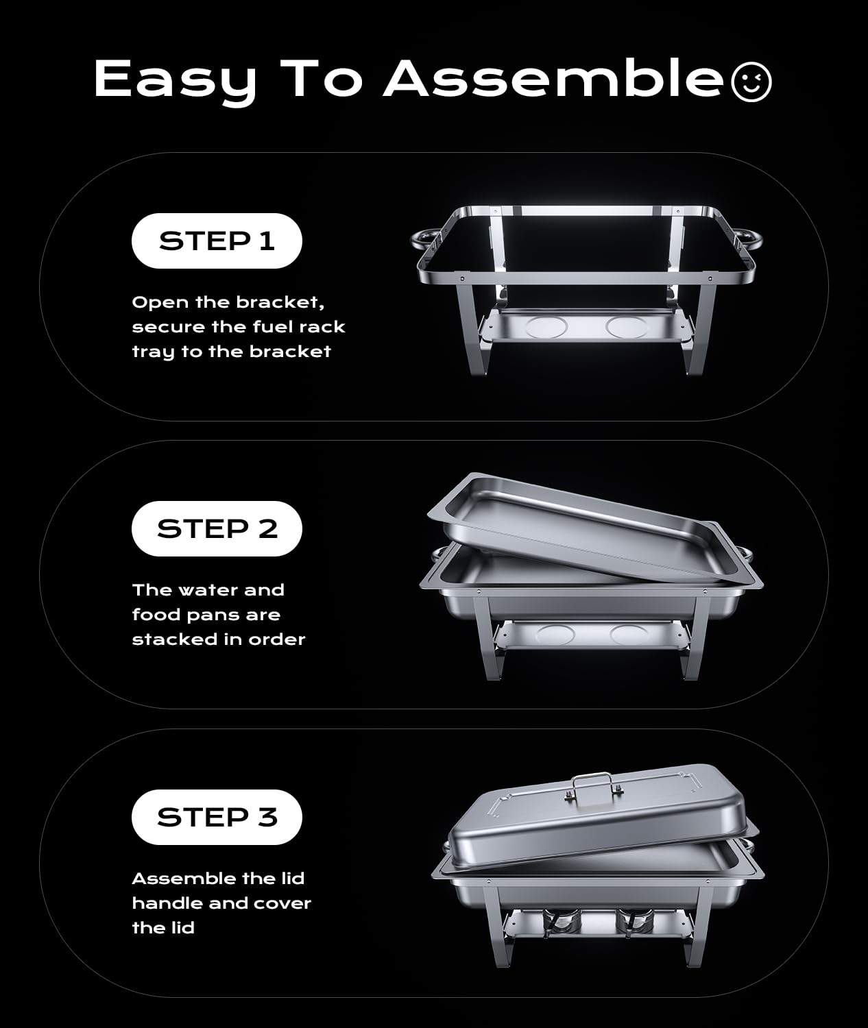 Chafing Dishes for Buffet 2 Pack, [Ultrasonic Mirror Polishing] Chafing Dish Buffet Set 9QT, [Rolled Edge Finger Protection] Buffet Servers and Warmers for Any Party, Wedding, Birthday and Hotel