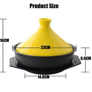 Xgxoz Ceramic Tajine Tagine Cooking Pot with Cone-Shaped Closed Lid, Ceramic Stew Pot Casserole Pot Multifunction Cookware for Stew Soup