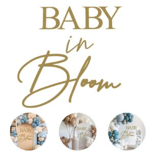 baby in bloom gender reveal party decal sign - elegant wall decoration for baby showers - guess the gender, girl or boy - pregnancy celebration décor