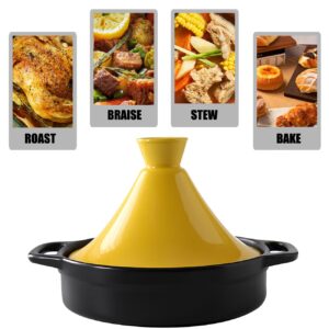 Xgxoz Tagine Cooking Pot, Ceramic Tagine Cookware with Handle, Ceramics Pot Tajine Cooking Cookware Nonstick Saucepan for Home