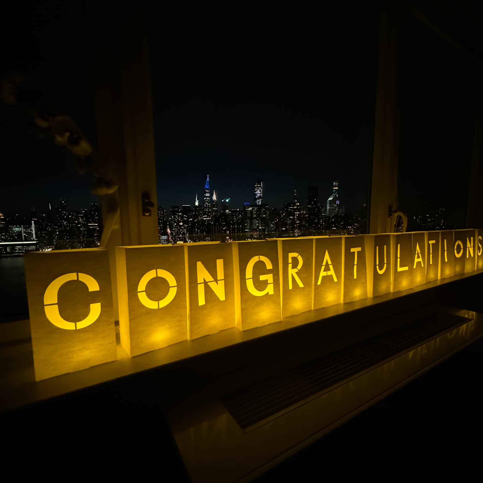 CONGRATULATIONS Decorations Light Up Letters with LED lights and Rose Petals Included| Luminaria Sign As Graduation Decor or As Graduation banner…