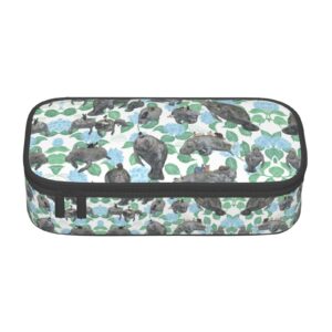 yqxwjl rabbits manatees print large capacity pencil pouch storage bag cosmetic bag pen bag simple pencil bag for adults