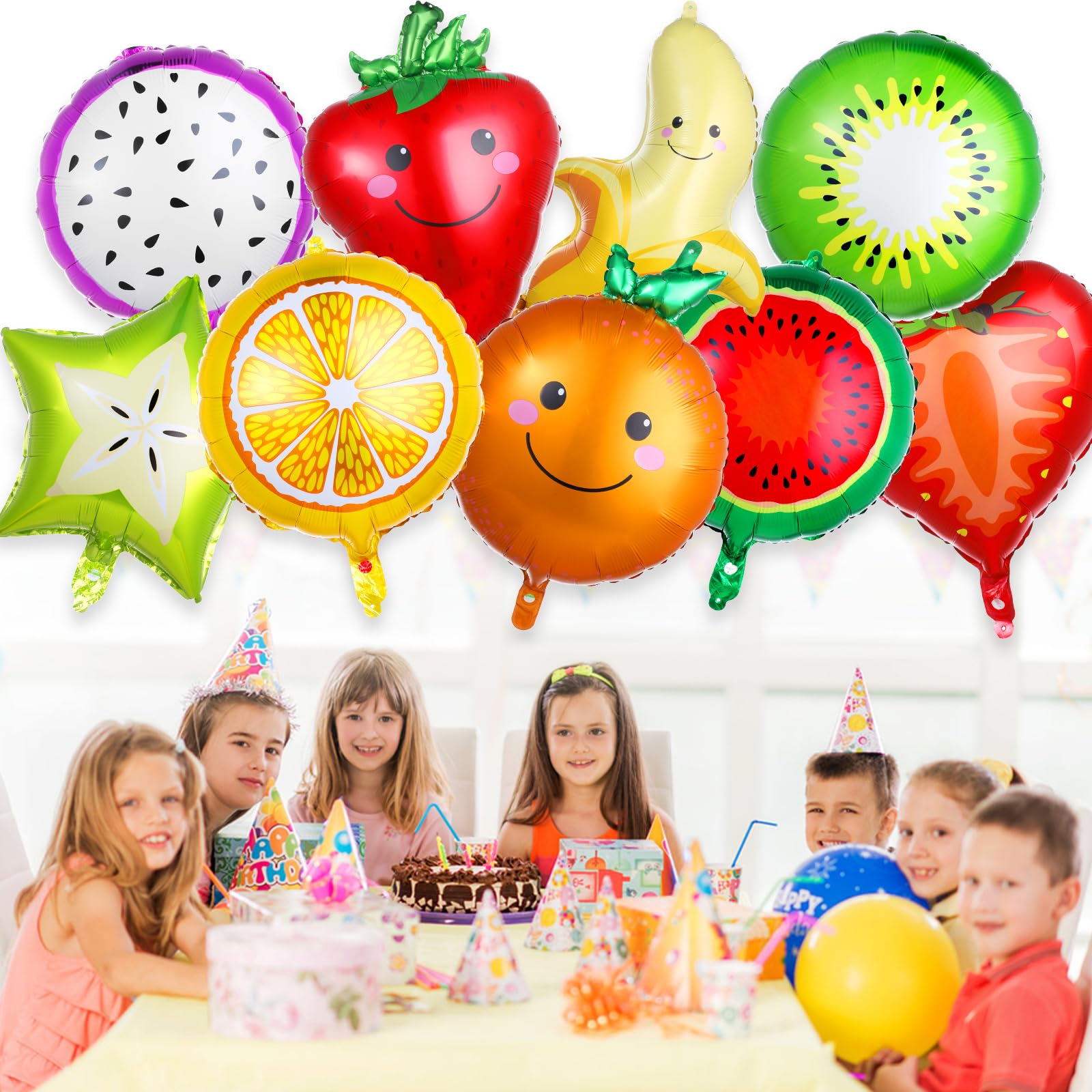 AHQiZFX 18 PCS Fruit Balloons Tropical Fruit Balloons Fruit Party Decorations for Birthday Decorations Set Garland Arch Kit for Wedding Baby Shower Birthday Party Backdrop Supplies