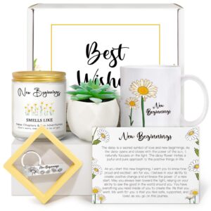 new beginnings box gifts for women, farewell gifts for coworkers, self, new job going away break up divorce goodbye good luck gift basket, self care gifts for women her best friends sister mom