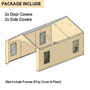 CooTentler 20x12x10FT Portable Paint Booth Covers Replacement (Not Include Frames & Top Cover & Floor)