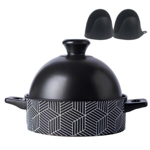 xgxoz cooking tagine pot enameled cooker pot 1.3l ceramic casserole heat-resistant earthen pot with enameled ceramic lid