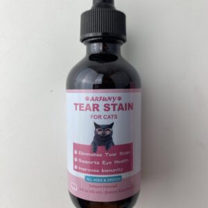 Tear Stain Supplement for Cat | Prevent and Eliminate Cats Tear Stains | 60ML Cat Tear Stain Remover Drops for Eye Health, Immune System | with Cranberry, Marshmallow & Vitamins | Salmon Flavor