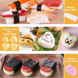 Onigiri Mold, 8 Pcs Rice Mold Musubi Maker Kit, Musubi Maker Press Mold, Classic Triangle Rice Ball Mold Maker Sushi Mold for Kid Lunch Bento, Home DIY