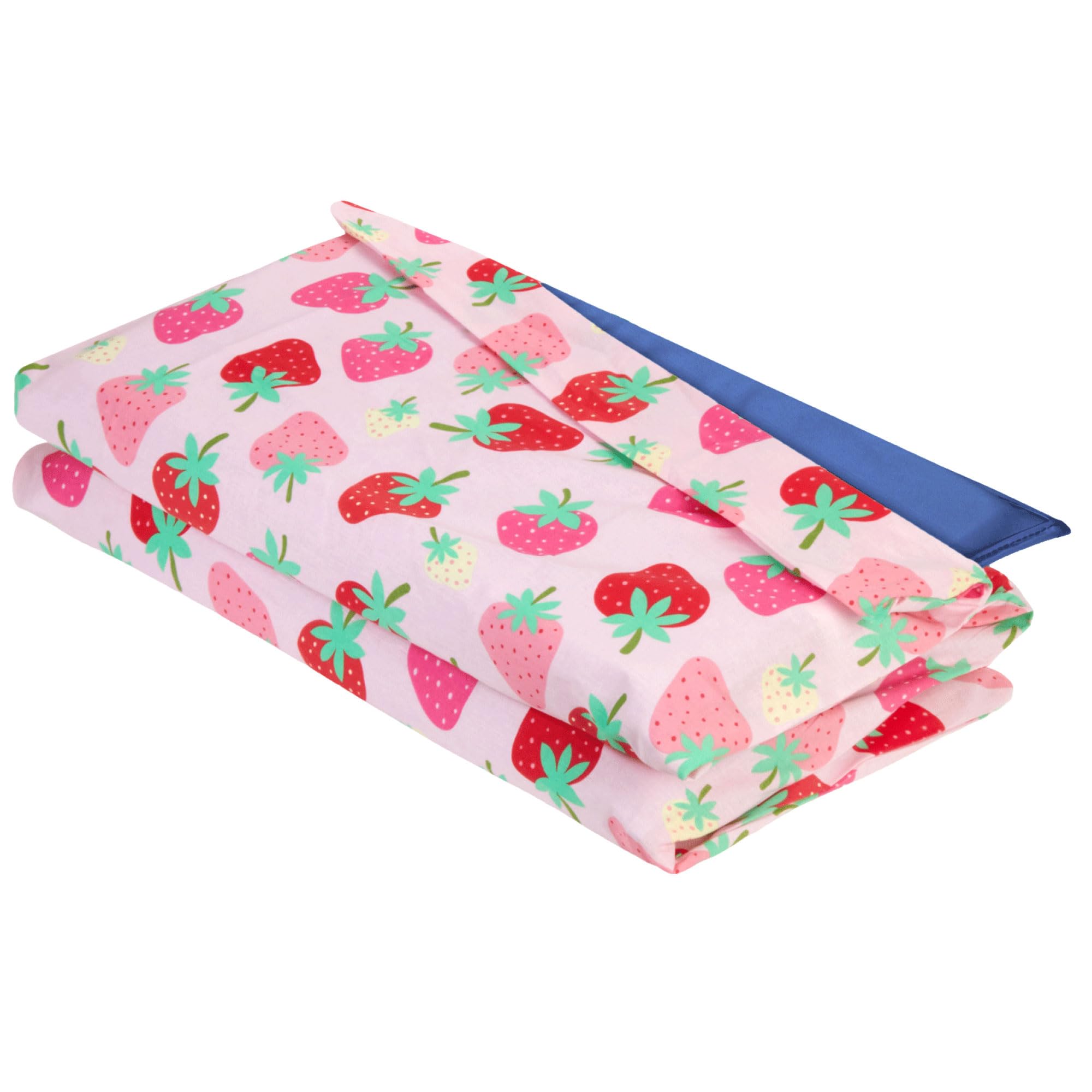 Wildkin Kids Nap Mat Cover for Boys & Girls, Featuring Sewn-in Flap Design, Ideal for Preschool and Daycare, Fits Our Vinyl Nap Mat up to 1.5 Inches Including Basic Sleep Ma (Strawberry Patch)