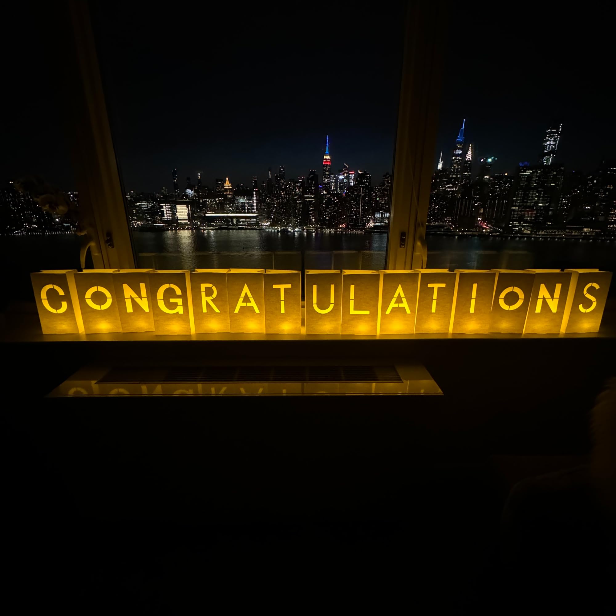 CONGRATULATIONS Decorations Light Up Letters with LED lights and Rose Petals Included| Luminaria Sign As Graduation Decor or As Graduation banner…