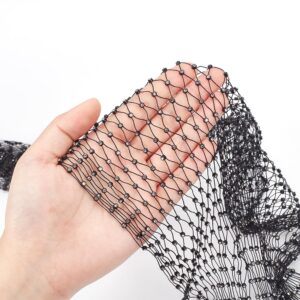 WADORN 1 Yard Rhinestone Fabric, Black Stretchable Polyester Rhinestone Mesh Fishnet Fabric for Clothing Accessories Rhinestone Mesh Tulle Crafts for Bag Making Party Dress Curtains Design Decoration