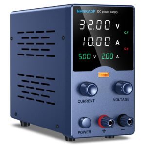 dc power supply variable, bench power supply with precision encoder knob, usb output current display, adjustable lab power supply with 4-digits display & multi-layer circuit protection (30v 10a)