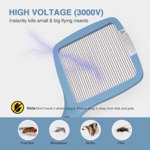 mafiti 2 in 1 Electric Fly Swatter Rechargeable with Flashlight Mosquito Zapper Bug Zapper Racket Fly Killer Indoor Outdoor