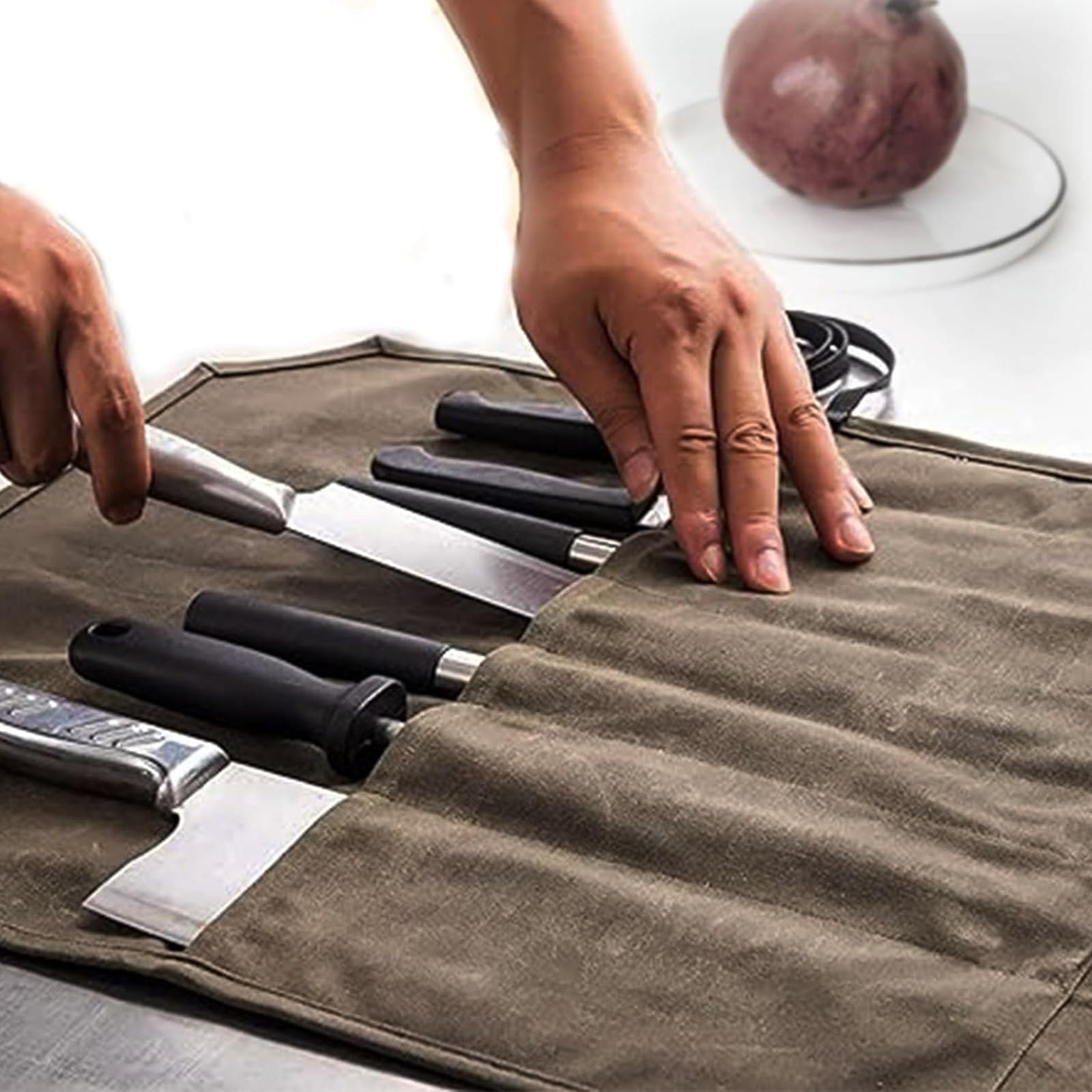 Generic Chef Knife Roll Bag, Knife Bags for Chefs Professional, Carrying Case with 7 Slots for Travel and Home Cooking, 888004