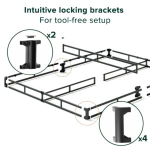 Zinus 5 Inch WonderBox(TM) Smart Box Spring Quick Assembly Mattress Foundation, Durable Metal Frame, Full, Grey