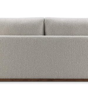 CHERS 76.8" Upholstered Bench Seat Sofa, Wood Base Lounge Sofa with Track Arms, Cushion Back Fabric Loveseat, 2-Seater Boucle Couches for Small Living Room, Bedroom, Office, Off-White