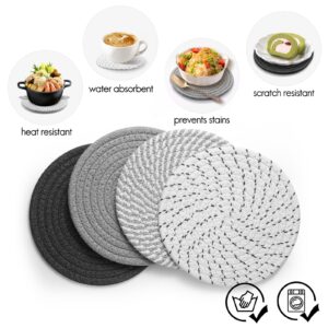 Ueixieo 7" Trivets for Hot Dishes, Hot pots and Pans, 4 Pcs Pot Holders for Kitchen，Heat Resistant Hot Holders are Used to Protect Your Furniture and Tables, Professional Home Essentials