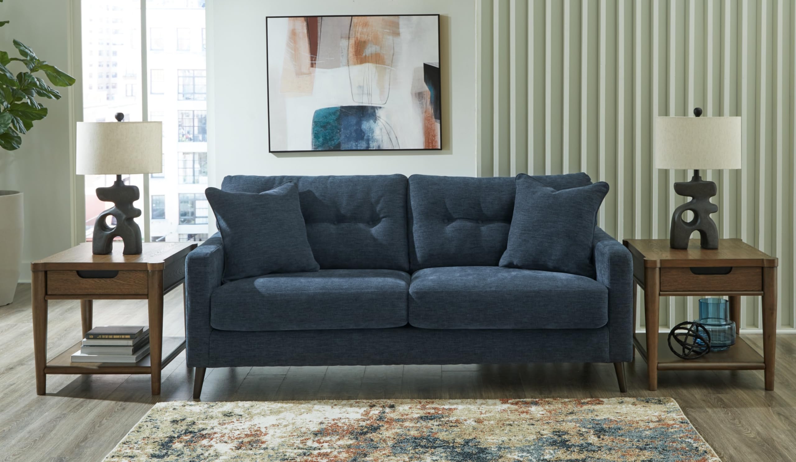 Signature Design by Ashley Bixler Sofa, 79" W x 38" D x 37" H, Blue