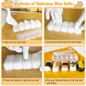 Onigiri Mold, 8 Pcs Rice Mold Musubi Maker Kit, Musubi Maker Press Mold, Classic Triangle Rice Ball Mold Maker Sushi Mold for Kid Lunch Bento, Home DIY