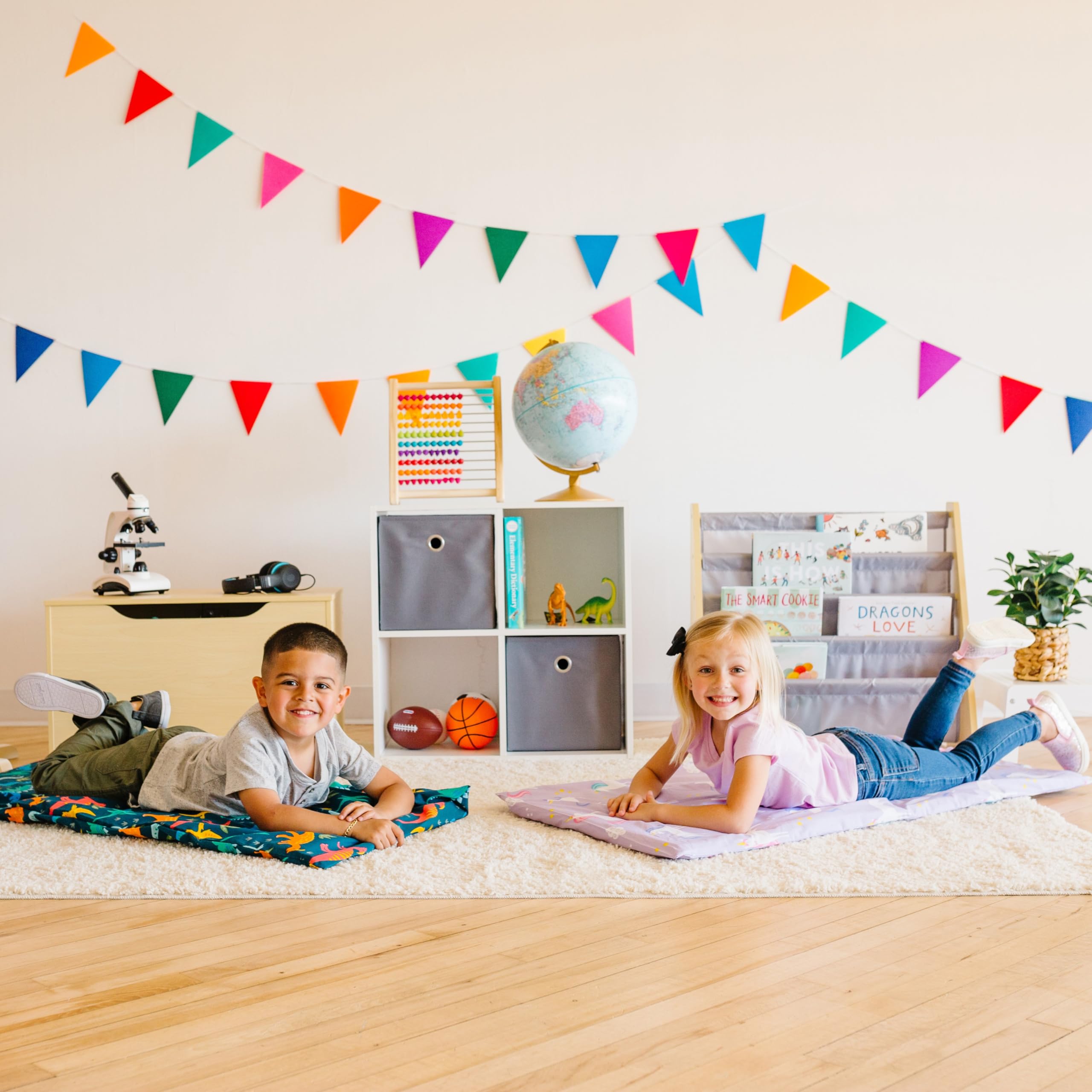 Wildkin Kids Nap Mat Cover for Boys & Girls, Featuring Sewn-in Flap Design, Ideal for Preschool and Daycare, Fits Our Vinyl Nap Mat up to 1.5 Inches Including Basic Sleep Ma (Strawberry Patch)