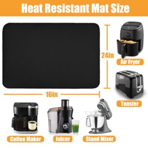 2PCS Heat Resistant Mat for Air Fryer,Deep Fryer,Oven,16x24in Hot Pads for Kitchen Counter Heat Protector,Under Coffee Maker Mats for Quartz Countertop Protector,Deep Fryer Coffee Machine Accessories