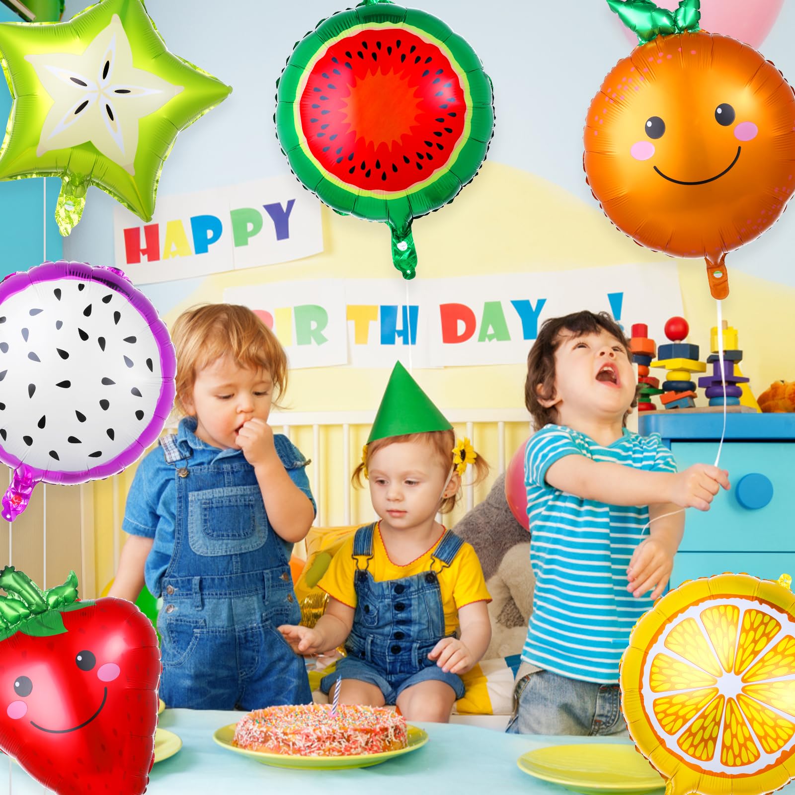 AHQiZFX 18 PCS Fruit Balloons Tropical Fruit Balloons Fruit Party Decorations for Birthday Decorations Set Garland Arch Kit for Wedding Baby Shower Birthday Party Backdrop Supplies