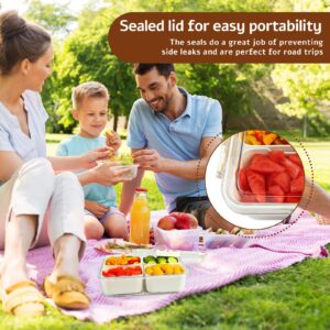 accep Snack Box Container,Divided Serving Rray with Lid,4 Compartment Snack Containers for Adults,Bento Box Adult Snackle Box Charcuterie Container for Candy,Fruits,Veggie,Perfect for Travel & Picnic