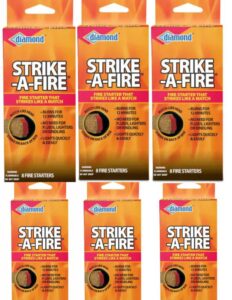 generic diamond strike a fire starter 8 count 6 packs 48 total, brown