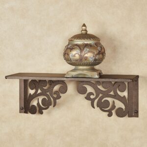 Touch of Class Noble Scrolls Metal Wall Shelf | Bronze | Scrolling Designs | Display Shelves for Bedroom, Living Room, Bathroom, Entryway, Office, Hallway