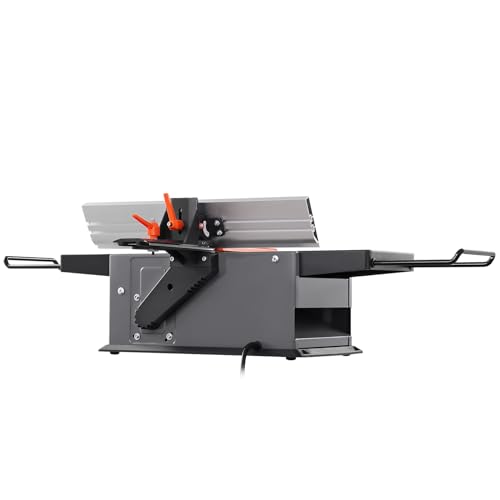 VEVOR Spiral Benchtop Jointer, 8-Inch, 2HP 10000 RPM Bench Top Wood Jointer, 18-Blade Spiral Cutterhead with Extendable Arm up to 6.5'' and 8x42.3'' Worktable 0-1/8'' Adjustable Depth, for Woodworking