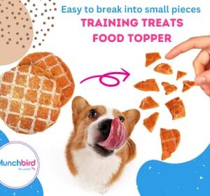 Chicken Chips Chicken Waffle Dog Treat Training Treats Lean Treats Dog Dehydrated Dog Treats for Small Medium Large Dog Puppy Chicken Treats for Dogs (3.5 OZ, Crunchy Chicken Chips)