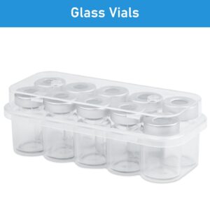 5ml Glass Vials for Injection, with Self Healing Injection Port, Transparent Sealed, Empty Vials for Injection (10, 5ml)