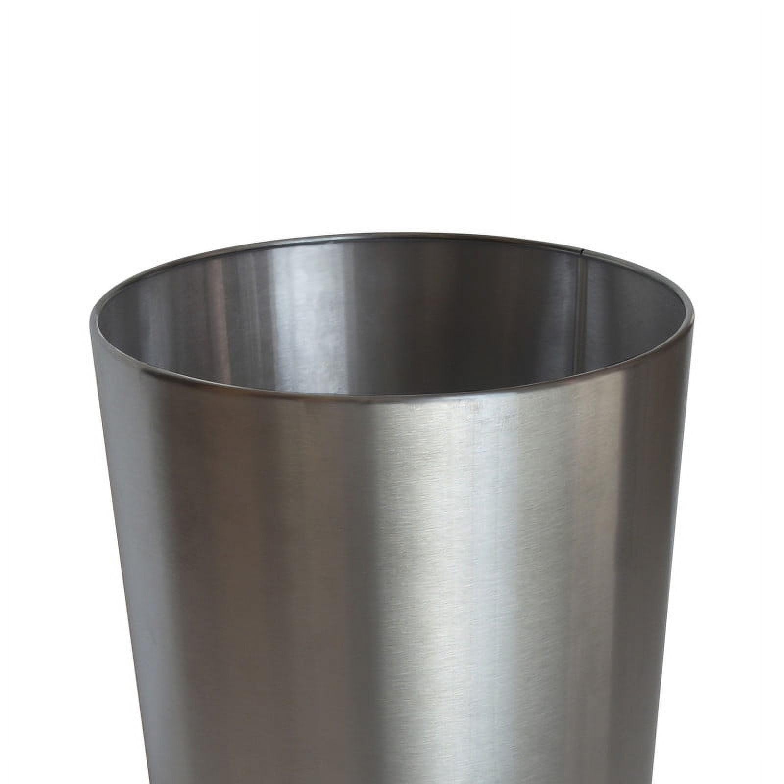 SFADFINW Brushed Nickel Metal Bathroom Wastebasket, 2.2 gal