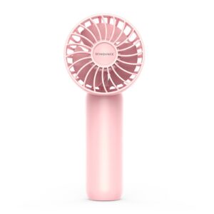 windance mini portable fan with 3 speeds, small hand fan usb rechargeable, personal fan battery operate for outdoor indoor commute office travel pink 2000mah