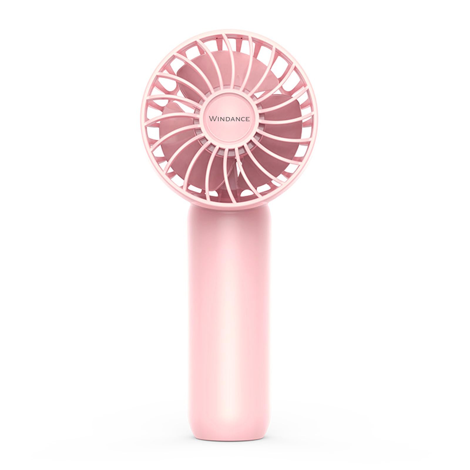 Windance Mini Portable Fan with 3 Speeds, Small Hand Fan USB Rechargeable, Personal Fan Battery Operate for Outdoor Indoor Commute Office Travel Pink 2000mAH