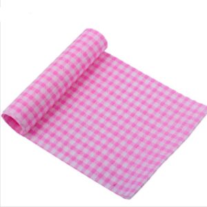 7Pcs Top Pink Cotton Craft Fabric Bundle Squares Patchwork DIY Sewing Scrapbooking Quilting Floral Dot Pattern Craft and Hobby Fabric 10" x 10" (25cm x 25cm)