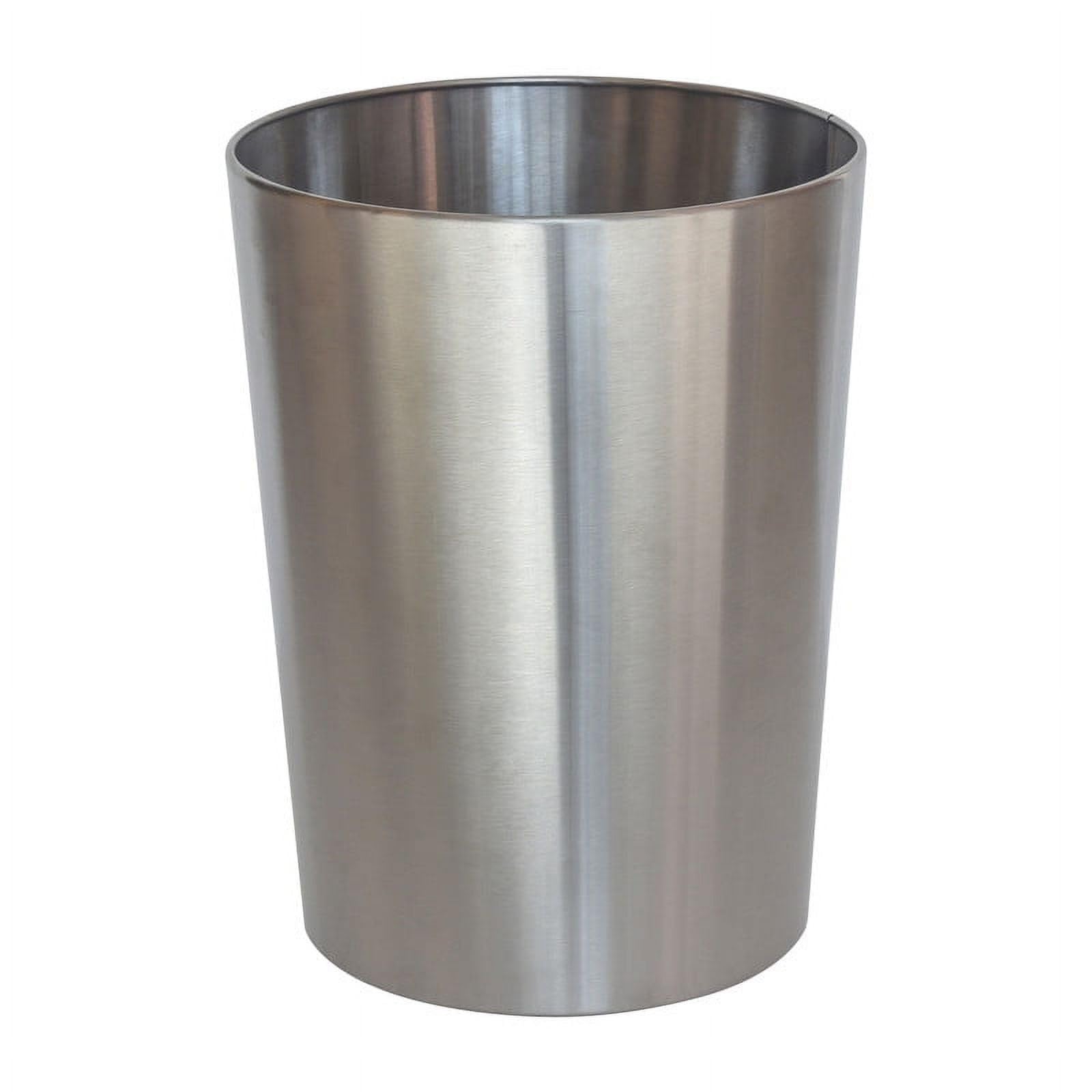 SFADFINW Brushed Nickel Metal Bathroom Wastebasket, 2.2 gal