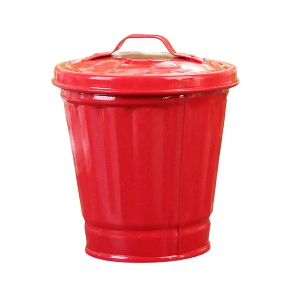 generic Mini Trash Can with Lid, Small Garbage Can, Countertop Wastebasket Garbage Lint Bin for Bathroom, Office, Kitchen, Desk, Coffee Table(red), AM0X3R0L0ZVUS