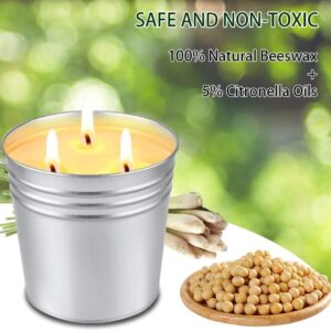 Citronella Candles Outdoor - Large 2 x 17oz Citronella Candle for Home Patio up to 200 Hours Burning, 3-Wick Natural Soy Wax Candle for Outside Garden Yard Balcony, Summer Camping Candle