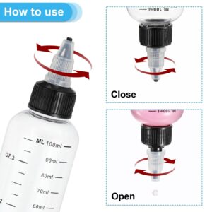 PATIKIL 1oz(30ml) Plastic Dispensing Bottle, 15Pcs Squeeze Graduated Empty Bottles with Black Twist Cap for Liquids, Inks, Oils, Sauces, Arts and Crafts, Transparent