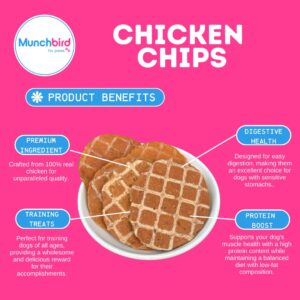 Chicken Chips Chicken Waffle Dog Treat Training Treats Lean Treats Dog Dehydrated Dog Treats for Small Medium Large Dog Puppy Chicken Treats for Dogs (3.5 OZ, Crunchy Chicken Chips)