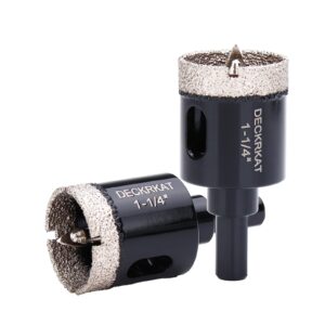 1-1/4 inch diamond hole-saw bits with pilot drill bit - 2pc 1-1/4" diamond tipped tile hole saws with guiding bit accurate drilling for porcelain tile ceramic pottery granite stone glass bottles 32mm