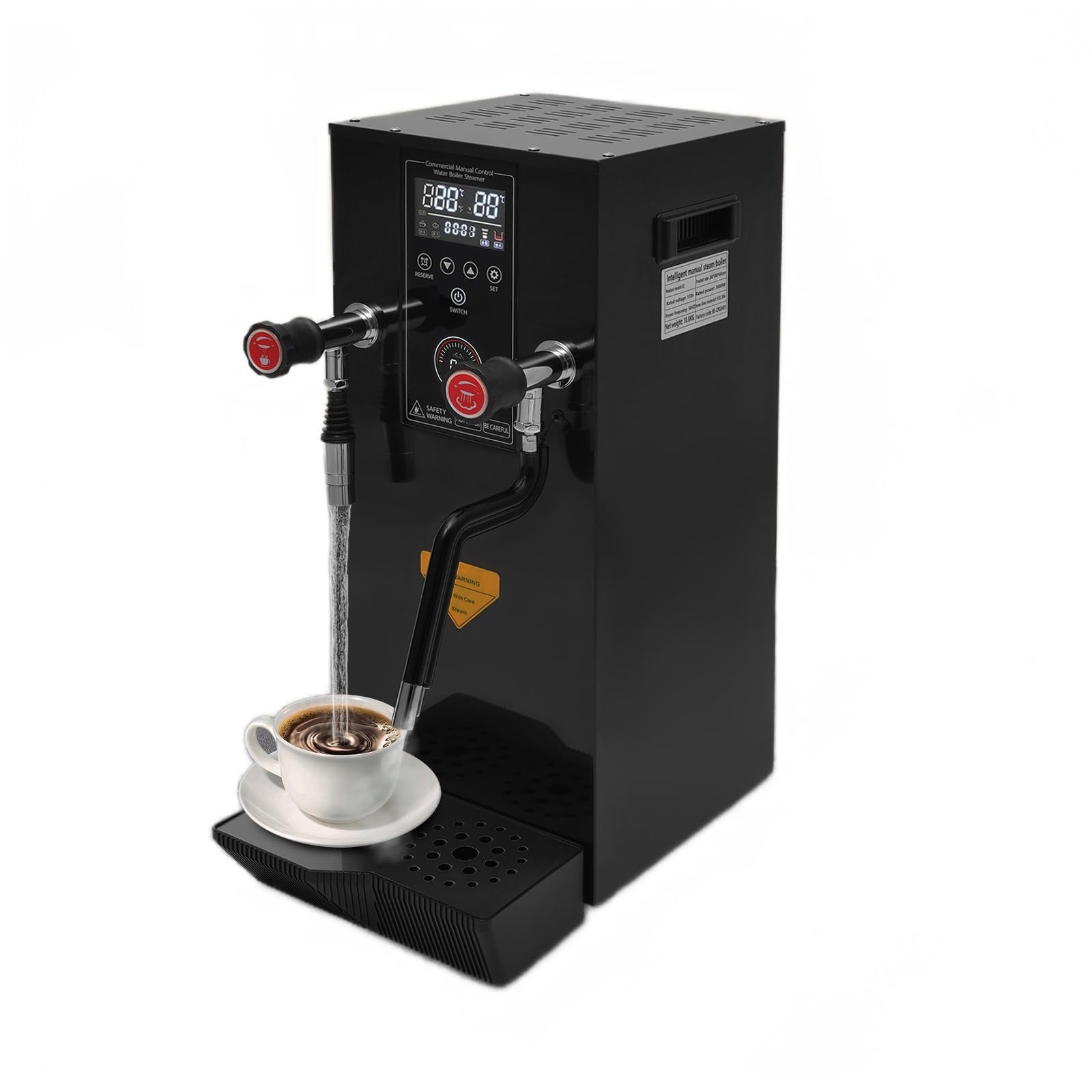 KOLHGNSE Commercial Steam Milk Frother Machine 12L Boiler, Electric Milk Foam Machine, Powerful Steam Output for Espresso Coffee Tea Coffee Shop Dessert Shop