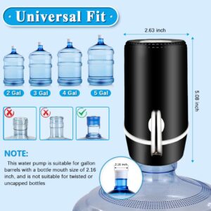 5 Gallon Water Dispenser, Electric Water Bottle Pump with Switch and USB Charging, Portable Automatic Water Dispenser Pump for Camping, Travel, Home, Kitchen, Office