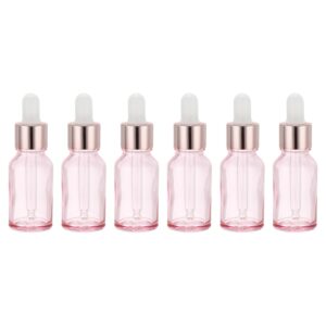 patikil 15ml glass dropper bottle, 6pcs leakproof eye dropper essential oils sample liquid perfume container for storage home travel, pink